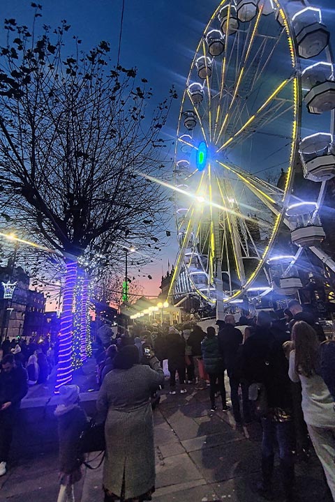 A fairground ride in Leeds.