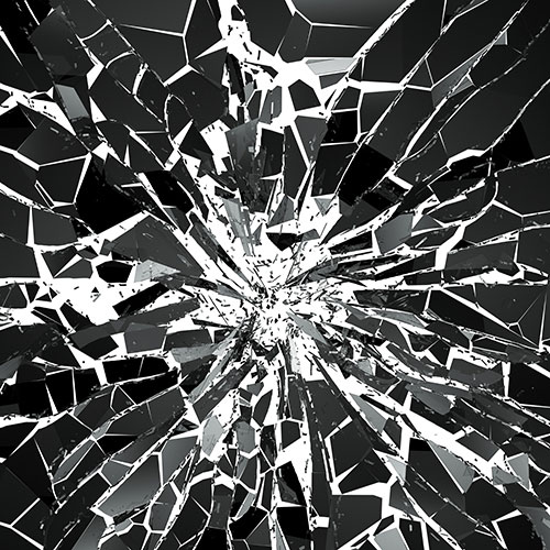 A smashed mirror.