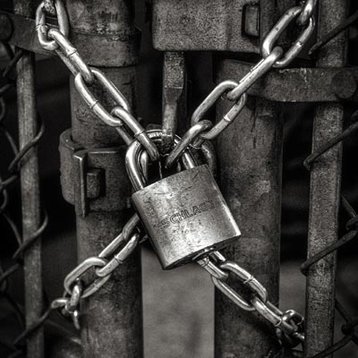 A chain and locked padlock.