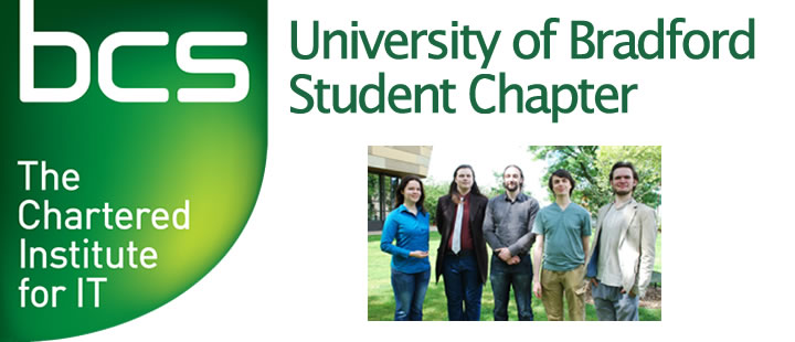BCS The Chartered Institute for IT University of Bradford Student Chapter logo.