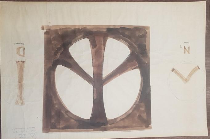 Original peace symbol sketches